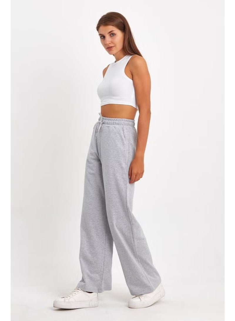 mmetalic Black-Grey Women's Seasonal Casual Wide Leg Side Pocket 2-Pack Sweatpants - Image 3